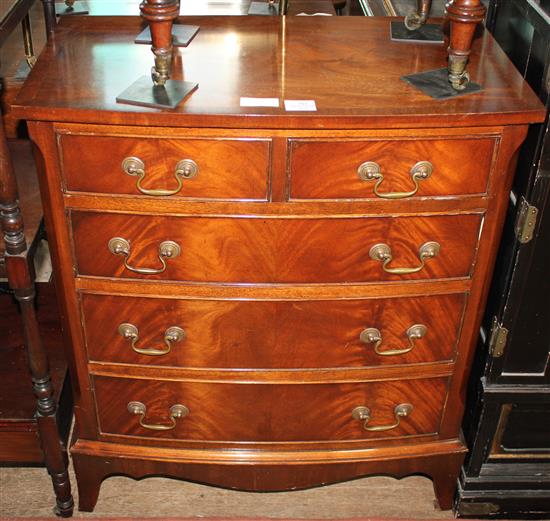 Small mahogany bow front chest of drawers